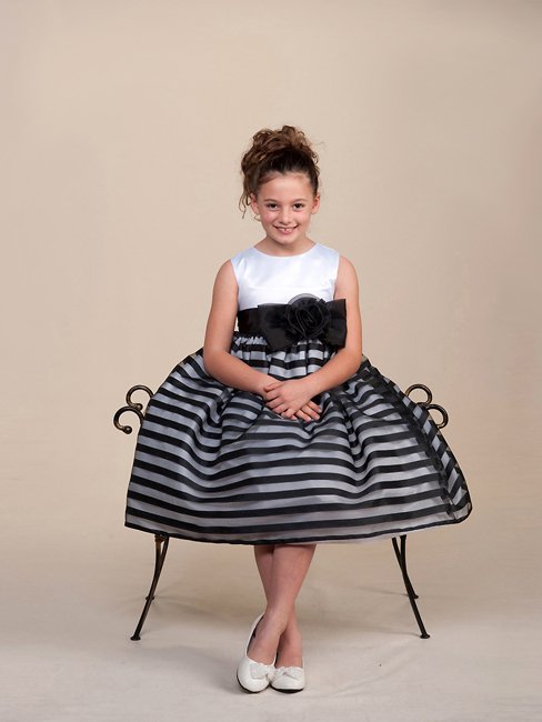 Girls black and white dresses